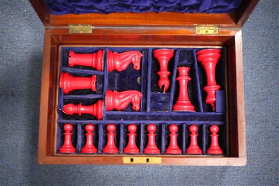 A Staunton club size ivory chess set, by Jaques, London, circa 1900-10, please see extra photos on our website